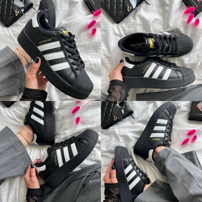 БЕЗ ПЕРЕДОПЛАТ‼️ Жіночі кросівки Adidas Superstar platform XLG Black