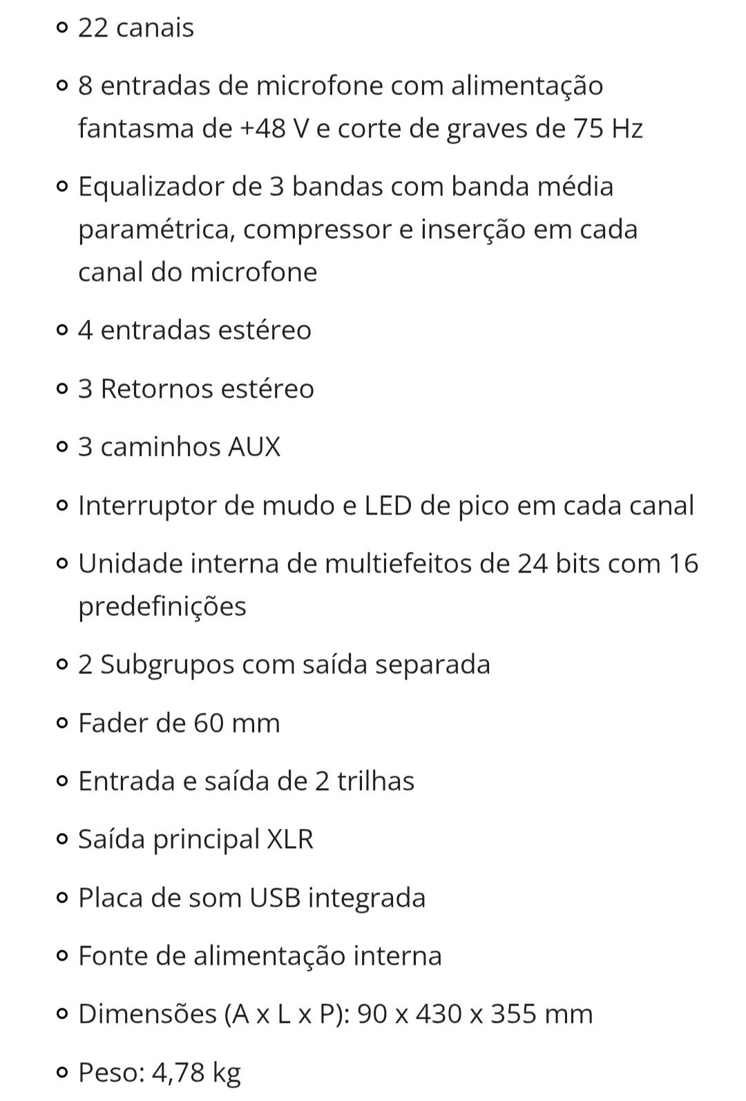 Mesa de mistura Xenyx X2222 USB Behringer