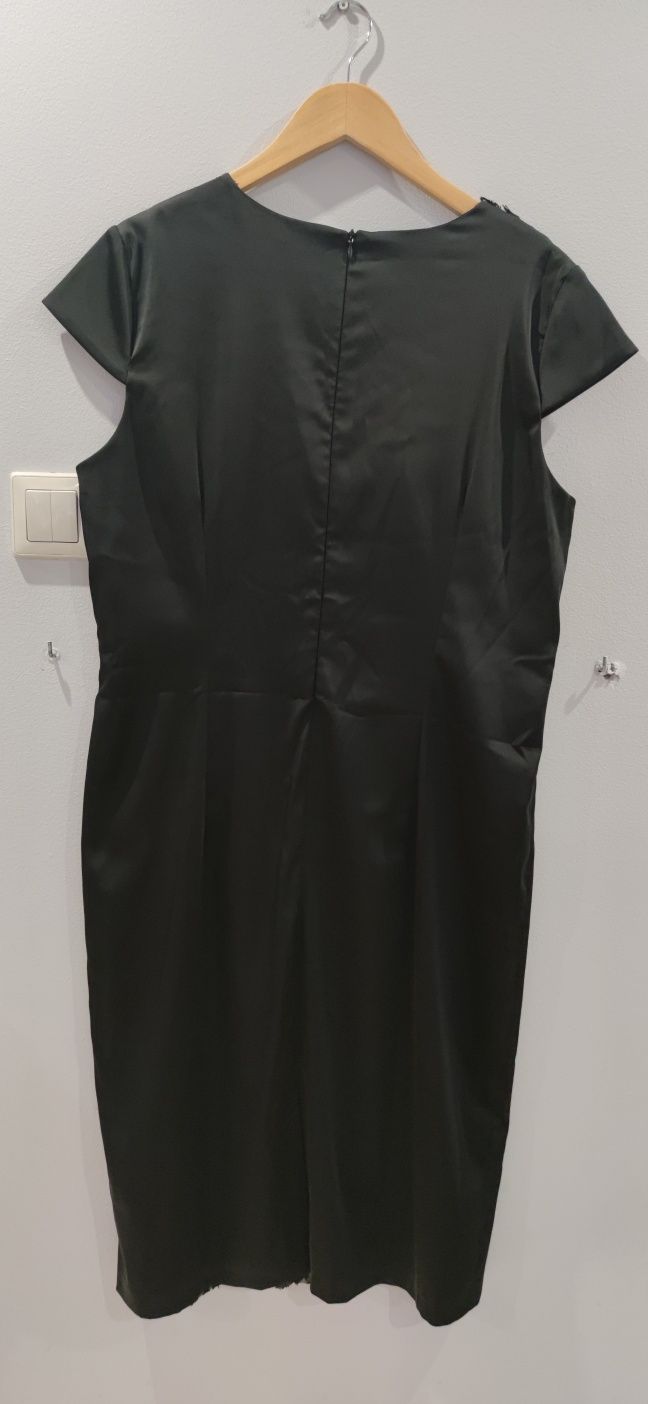Sukienka wizytowa elegancka czarna modern line 40 xl koronka