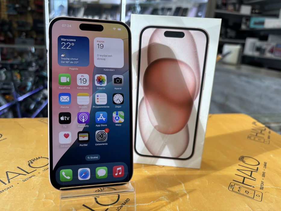 Apple iPhone 15 256GB (Bat.88%) Rózowy, Lombard Halogsm Łódź