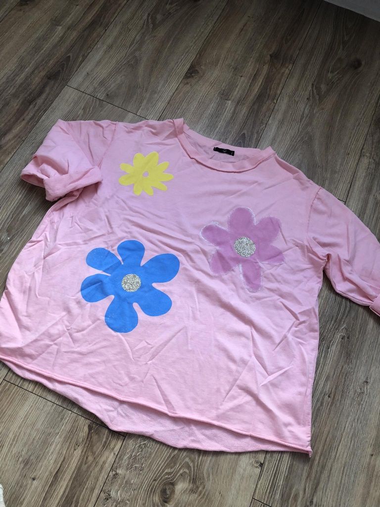 Bluzka bluza damska kwiaty Uni made in italy