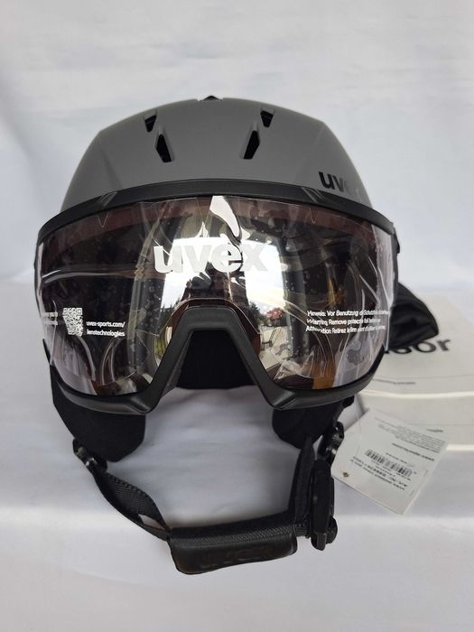 Kask narciarski Uvex Instinct Visor Pro V Vario Rhino L 59-61cm