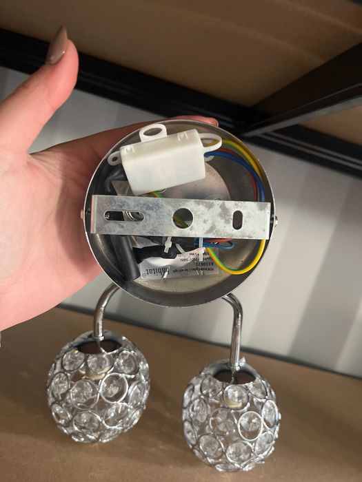 Designerski Kinkiet Ścienny HABITAT Chrom z Kryształkami