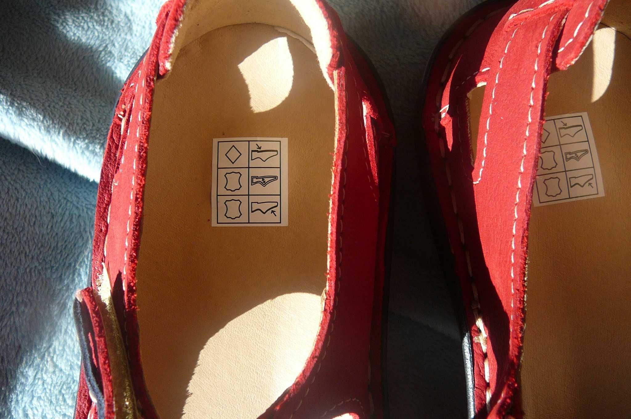 Buty  czerwone balerinki    Papilon  skóra naturalna 
rozm 36  Nowe