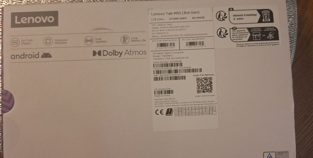 Tablet Lenovo Tab M10 (3rd Gen) TB328XU 10,1" 4/64GB LTE Storm Grey