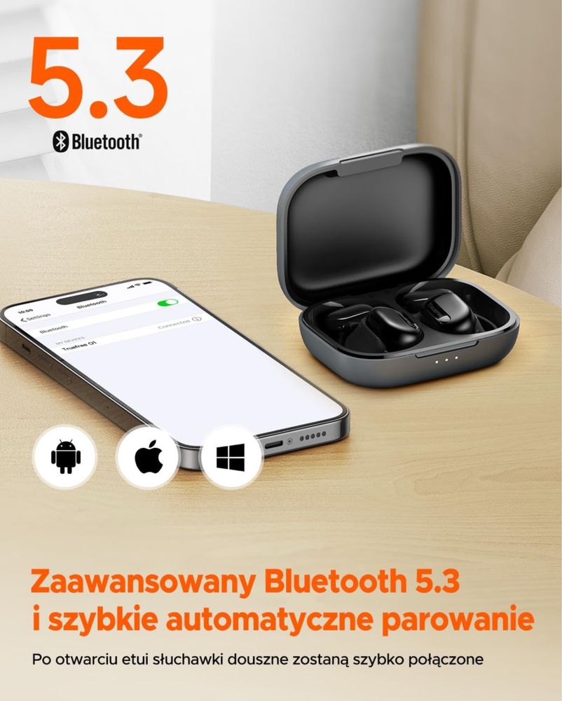Truefree O1 Słuchawki Open Ear, słuchawki sportowe Bluetooth 5.3