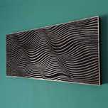 Panel ścienny 3D - drewno dębowe, heban, nowoczesne fale