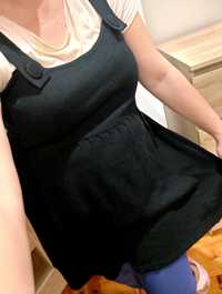 Czarna sukienka sweterkowa na ramiączkach Paprika XXL