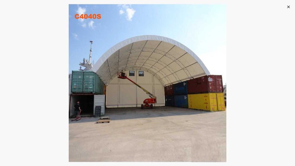 Zadaszenie kontenerów łukowa hala namiotowa 12x12 m kontenerowa morski