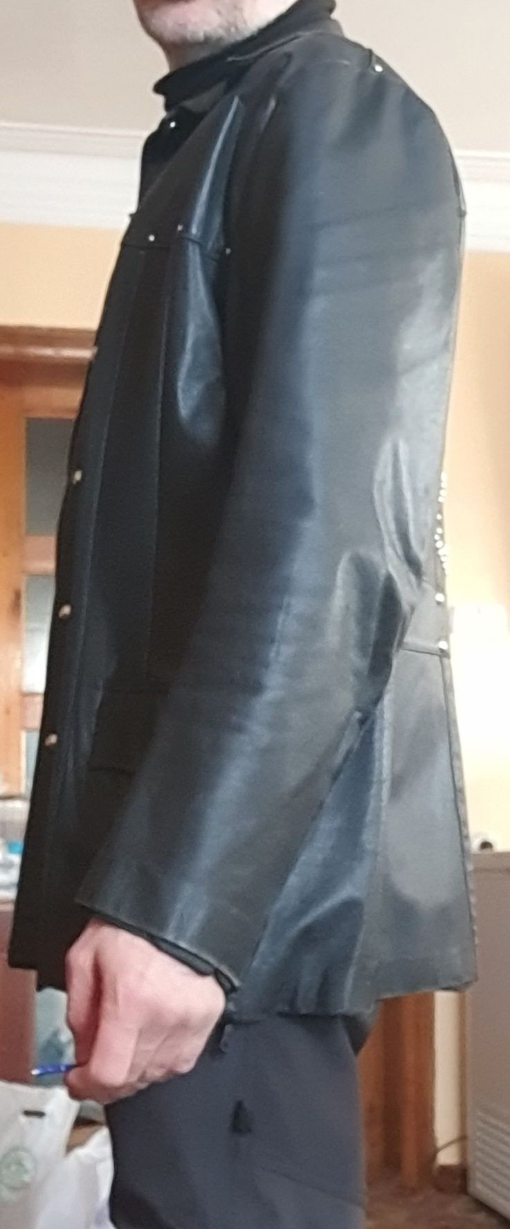 Піджак, XL, 50, чоловічий, чорний, шкіряний, готичний, готика, хеллові