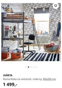 Łóżko piętrowe IKEA SVARTA z biurkiem
