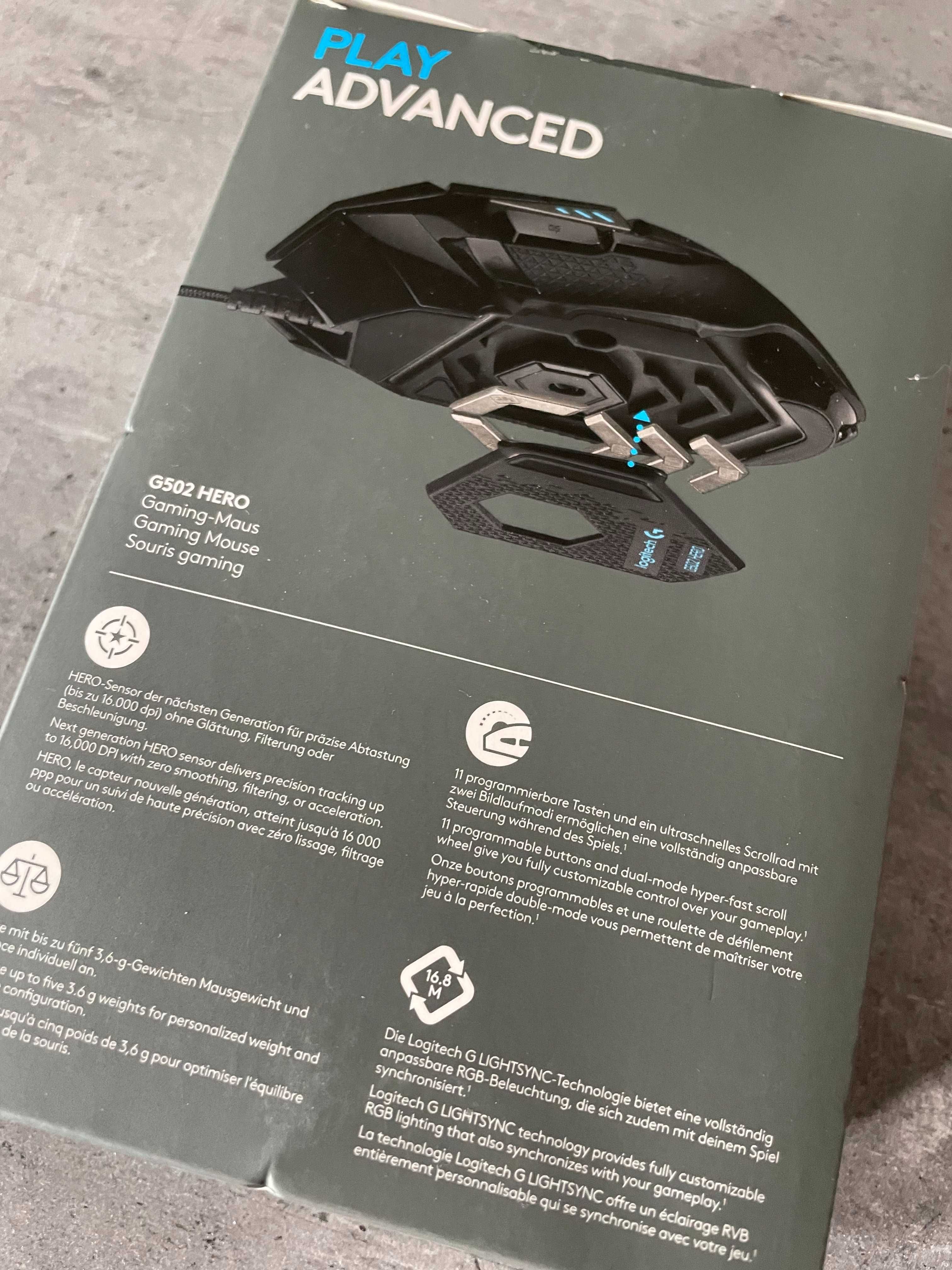 myszka Logitech G502 HERO + mouse bungee