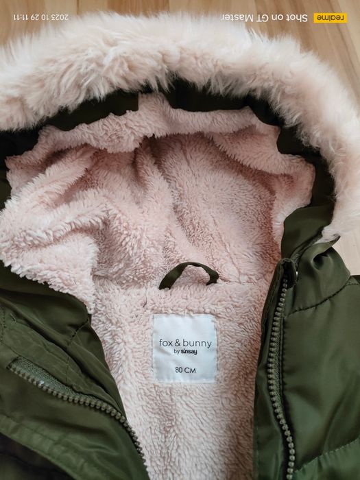 Kurtka zimowa przejściowa Sinsay 80/86 khaki stan bdb