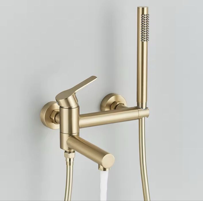 Bateria wannowa szczotkowane złoto