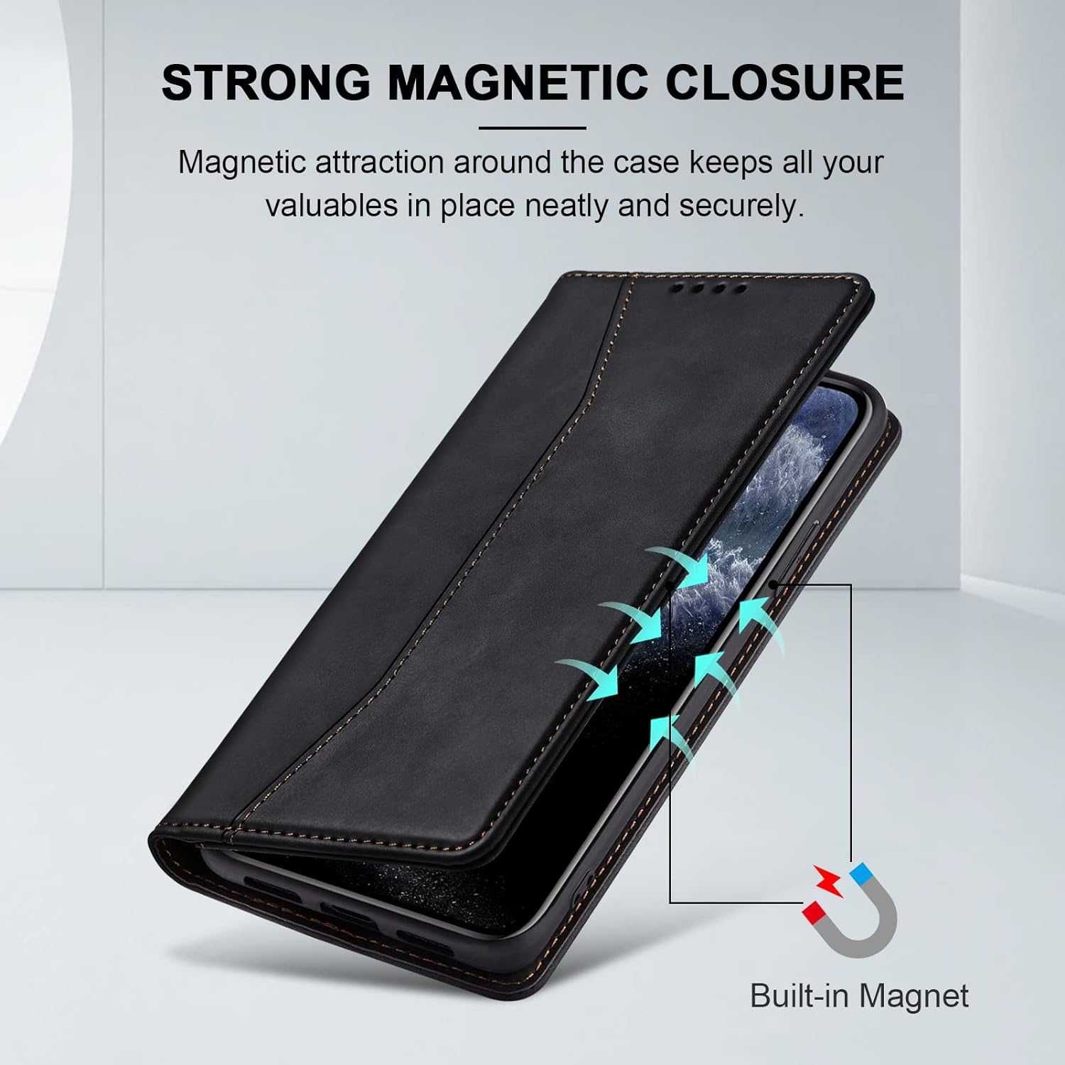 Eleganckie Etui z portfelem Jasonyu Flip do iPhone'a 11 Pro Max