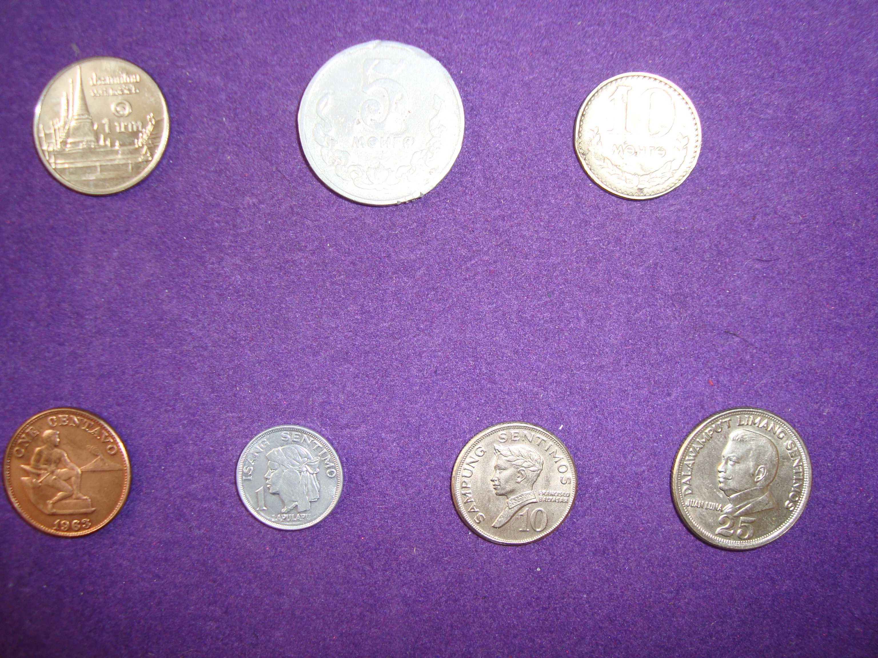 Монеты. Филипины, Индия, Таиланд, Монголия