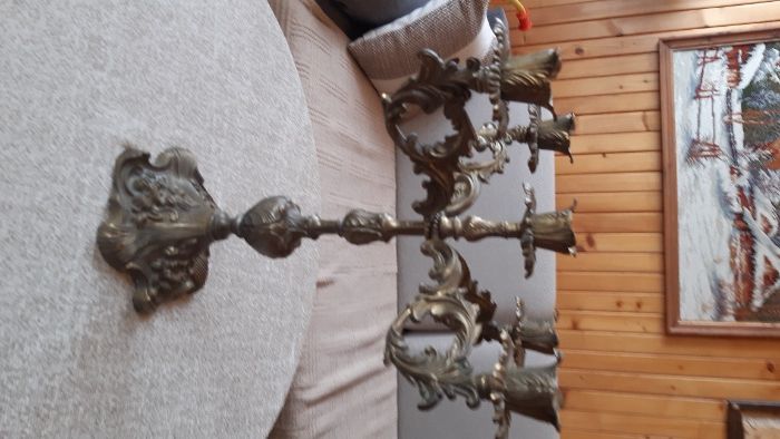 świecznik mosiężny - kandelabr