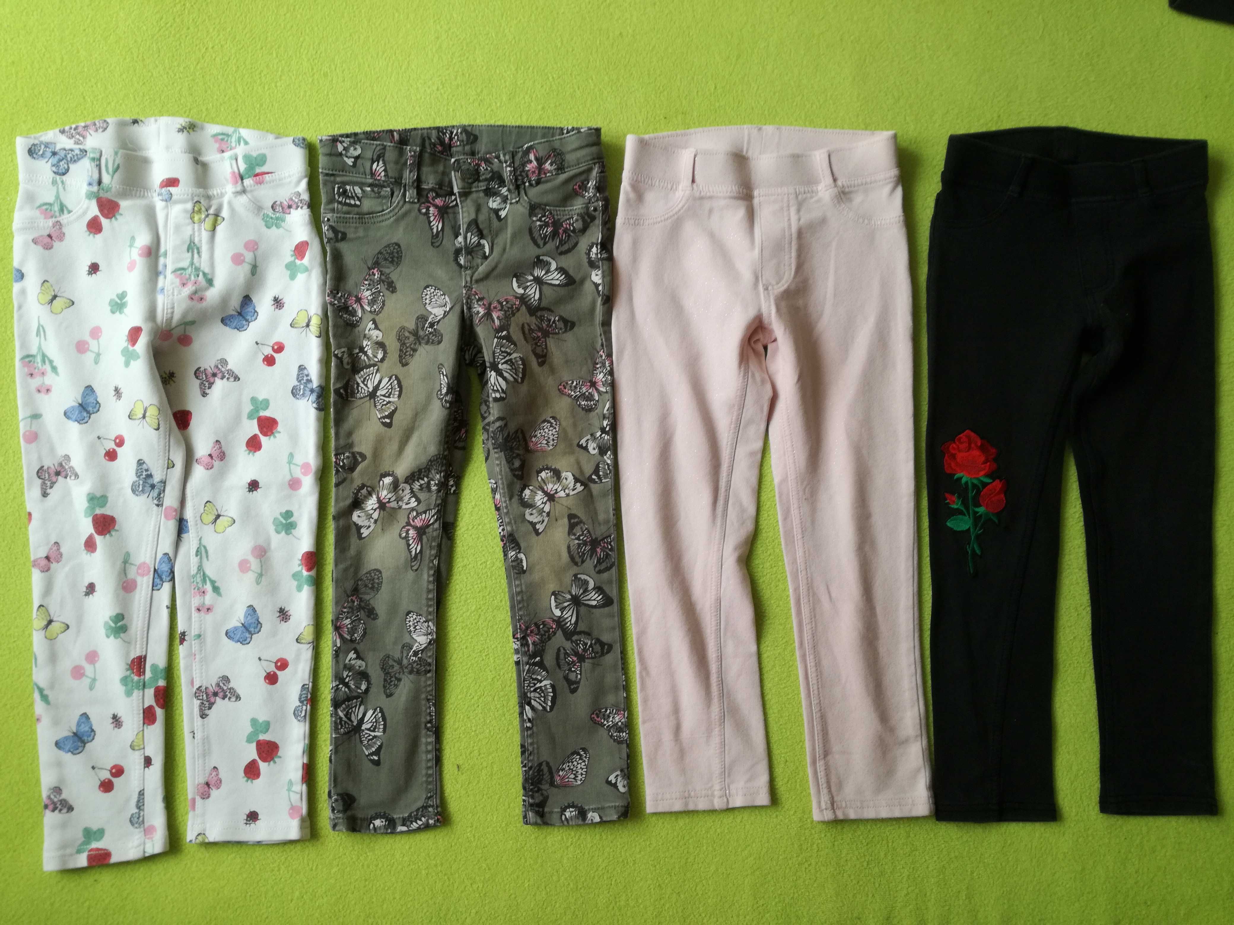 4x spodnie, dżinsy, treginsy, H&M, r.104-110