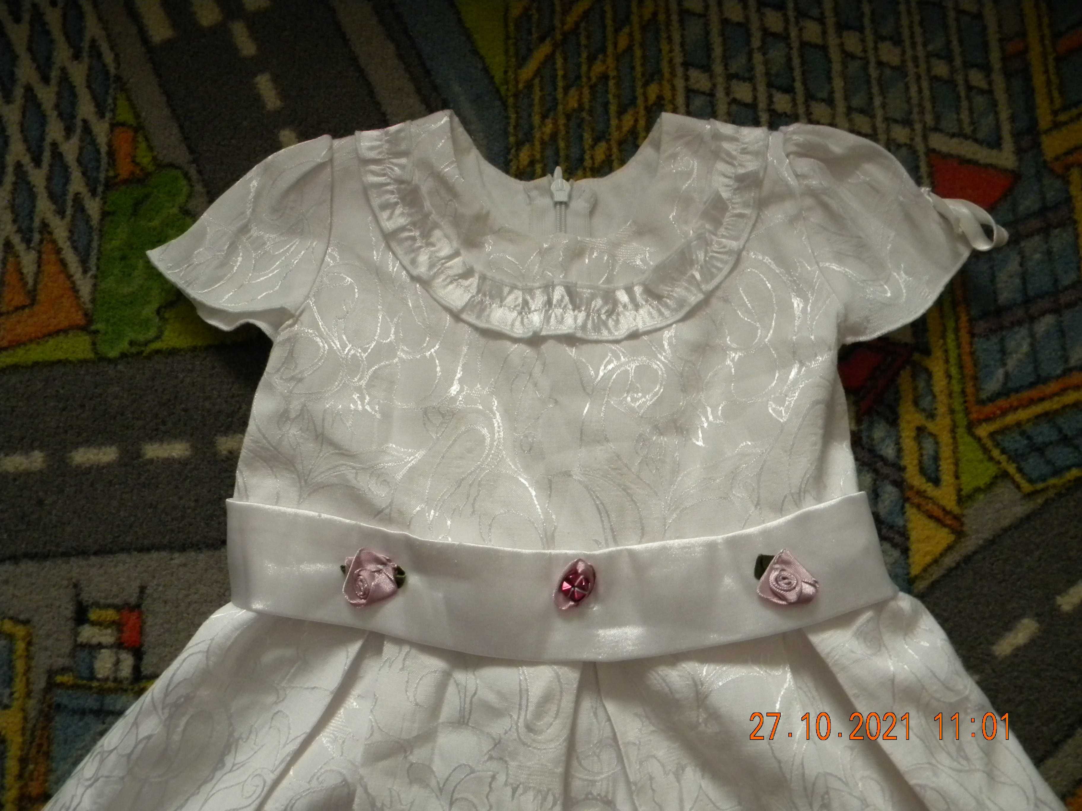 Sukienka biała dla małej księżniczki rozmiar 98