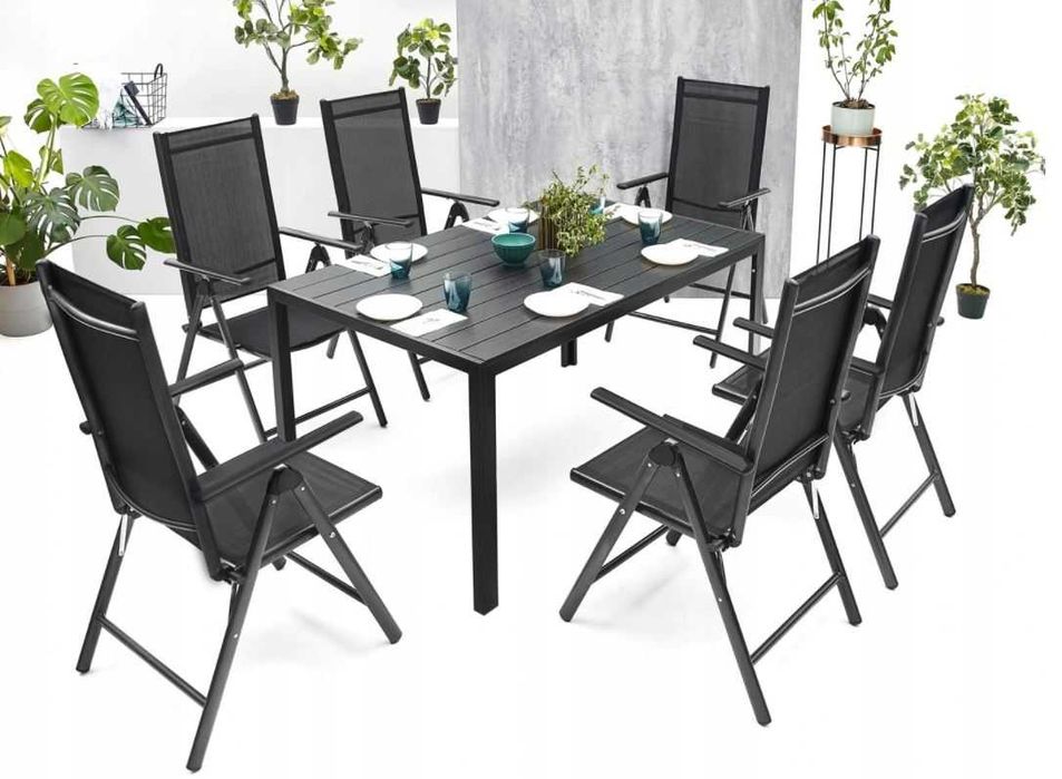 Meble Ogrodowe Zestaw STÓŁ 6+1 NA TARAS BALKON