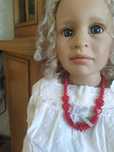 Lalka kolekcjonerska, winylowa, Susan Lippl, 95cm, w stroju ludowym