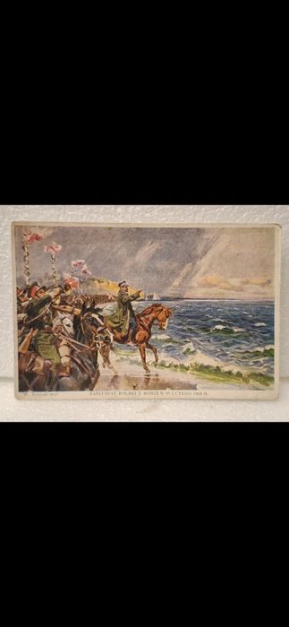 Zaślubiny z morzem Haller,pocztówka llRp W.Kossak