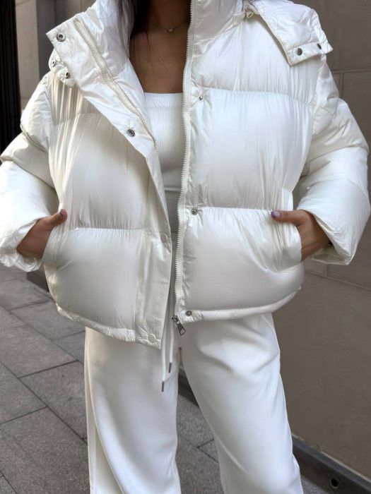 Тепла Куртка-бомбер оверсайз на осінь/зиму. Жіноча Дутик. Нова. Якість