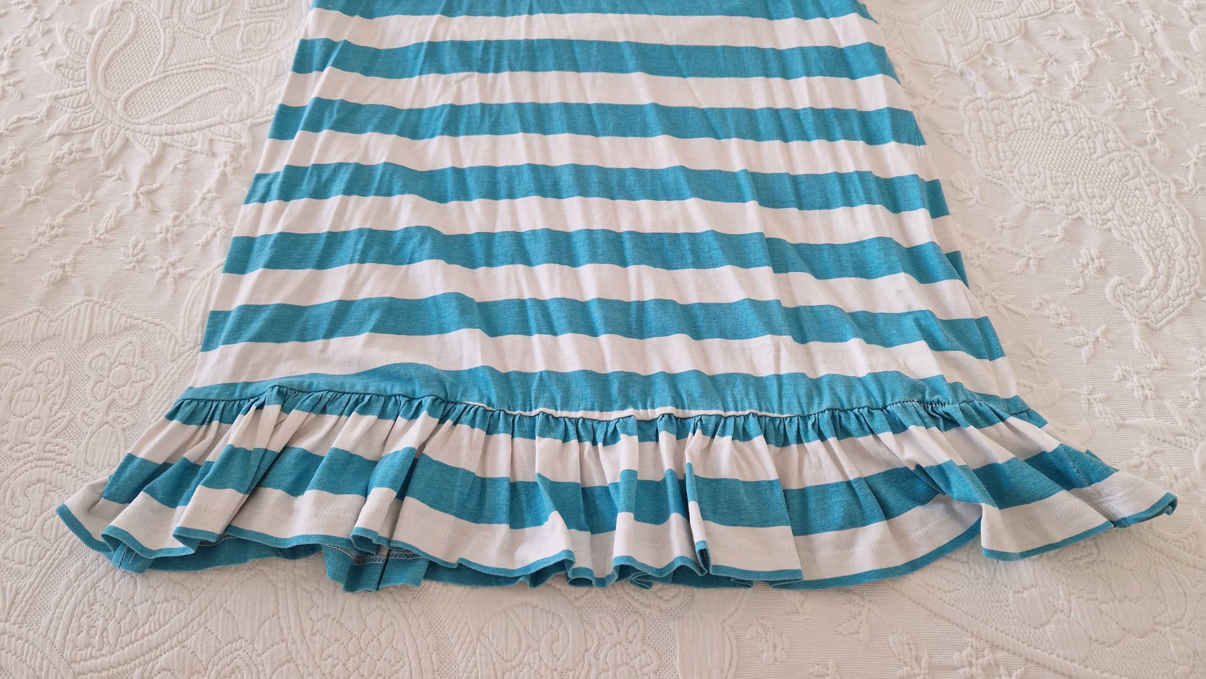Vestido Riscas brancas e azuis, Zara Kids, tamanho 13-14 anos