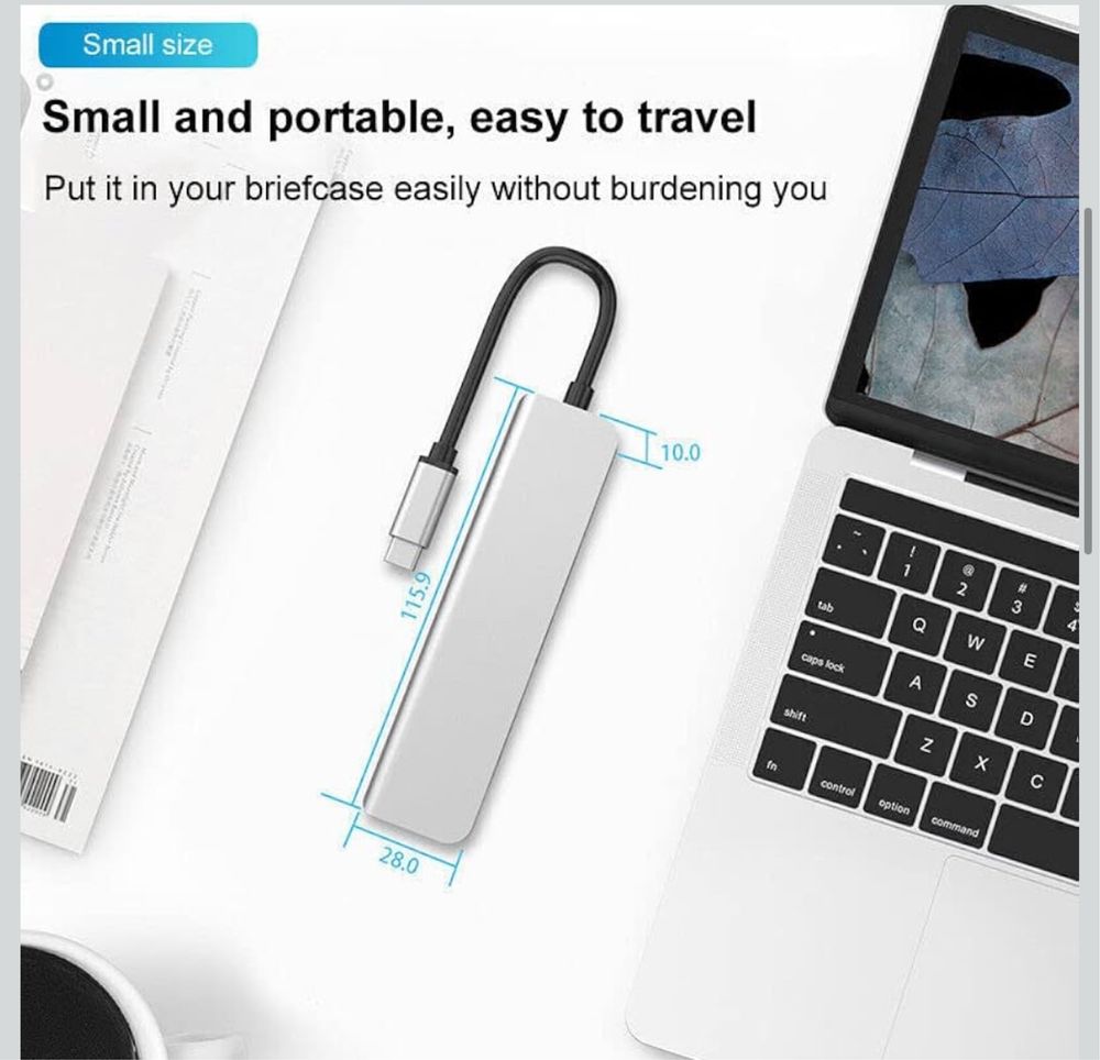 MOOKEENONE Stacja dokująca 6 w 1 USB-C HUB typu C