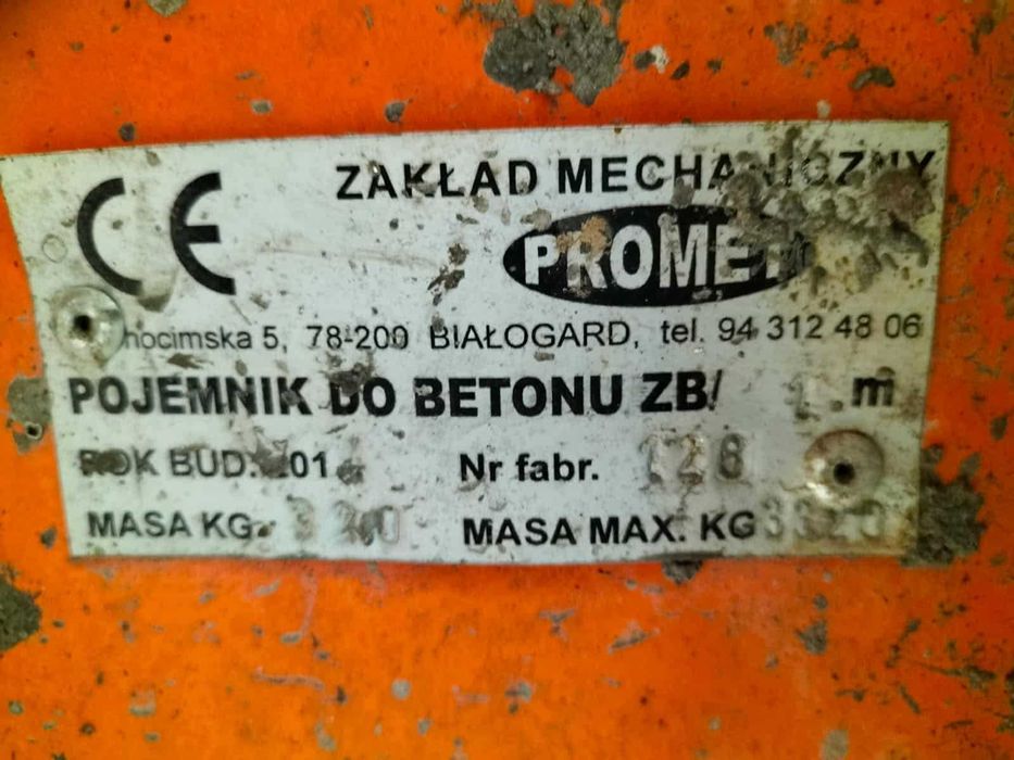 Lej do betonu, pojemnik, silos na beton