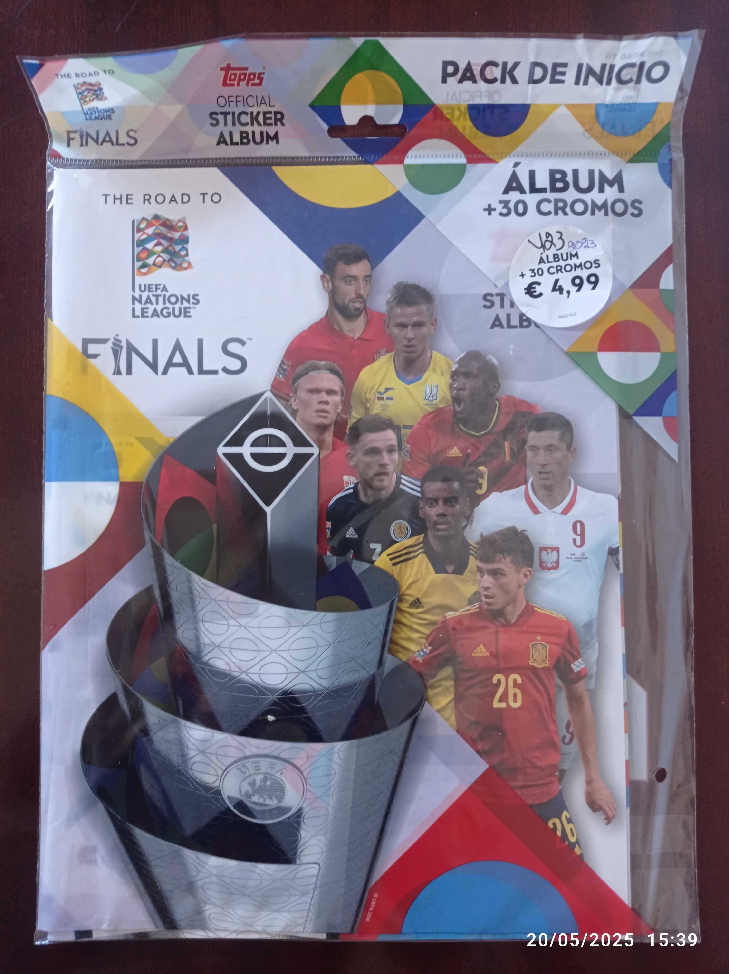 Starter Pack UEFA NATIONS LEAGUE - Album + 3 saquetas (30 cromos) NOVO