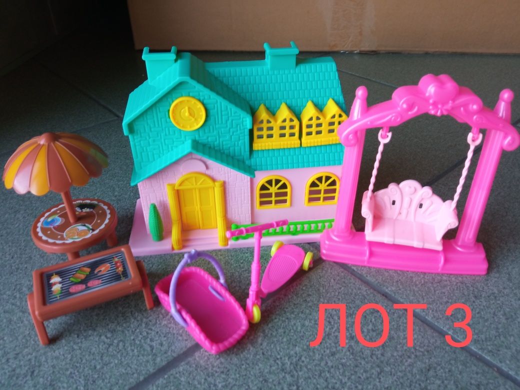 Игрушка мебель для кукол Барби Кухня ванная домик животные