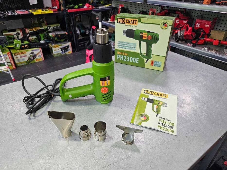 Фен 2300Вт строительный ProCraft PH23E Регулировка темп +Насадки 4шт