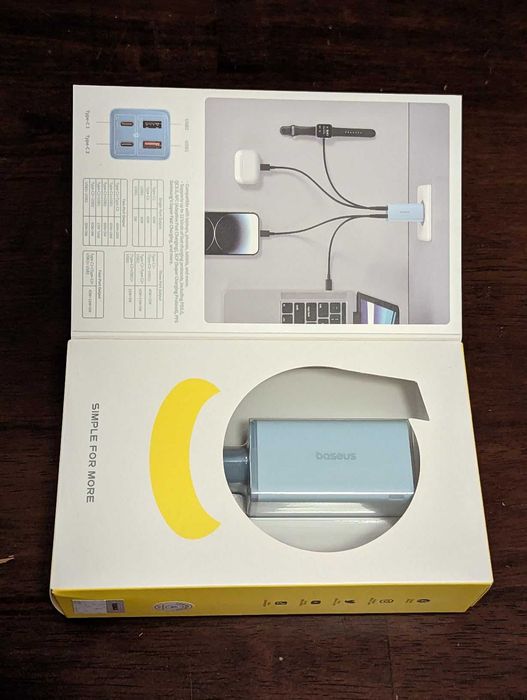 Зарядний пристрій Baseus GaN6 Pro 65W 2USB+2Type-C+ кабель Type-C 100W