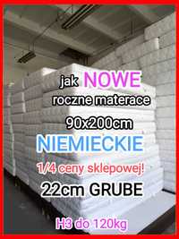 ROCZNE Materace 90x200 H3 NIEMIECKIE 22cm Materac Kieszeniowy Hotelowe