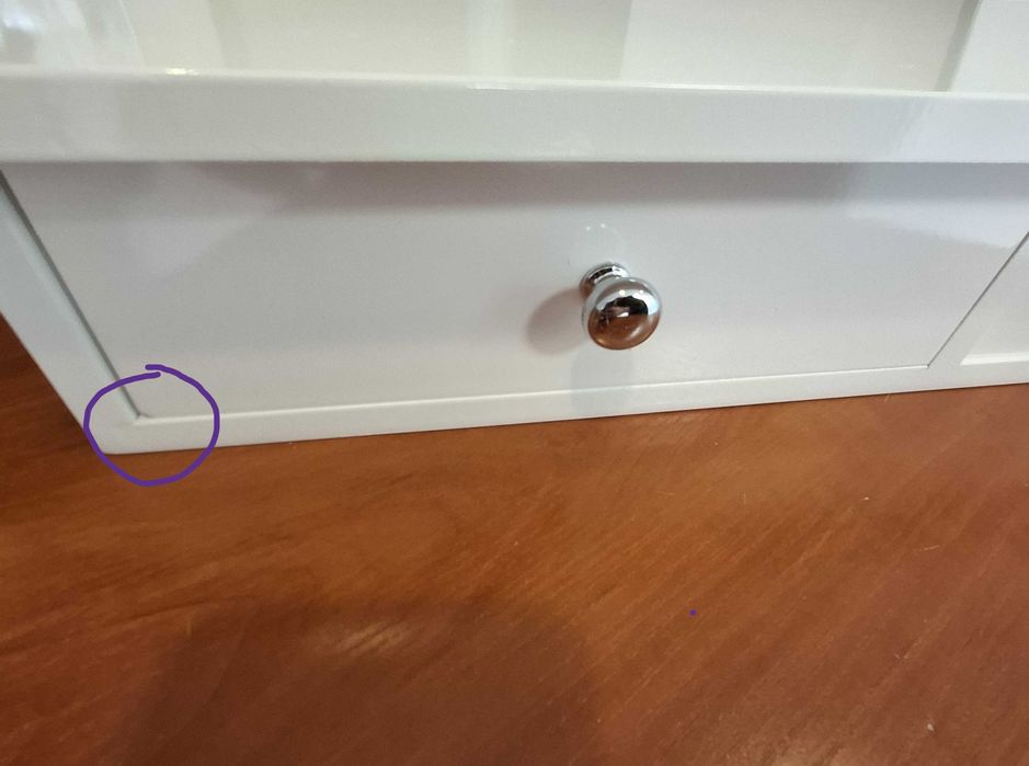 Konsolka z szufladkami,biała, wysoki połysk