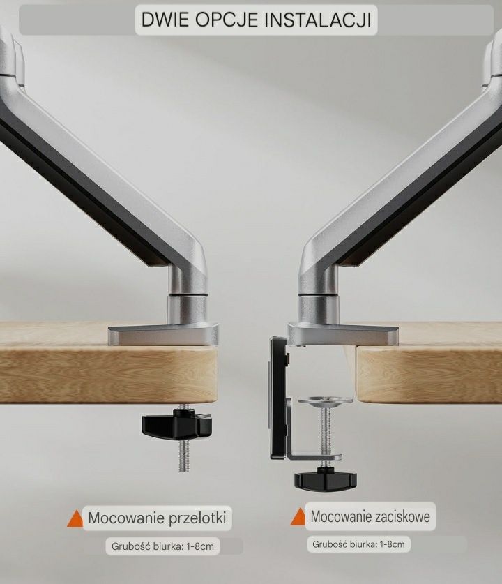 Uchwyt stojak 2 monitorów 13-32 " max 8 kg firmy ErGear model EGDS alu