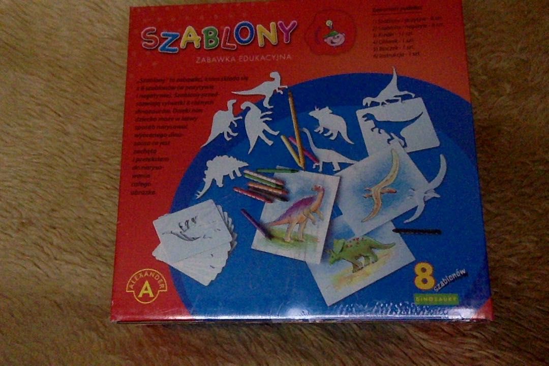 Szablony dinozaury zabawka edukacyjna nowa zafoliowana wiek 4+