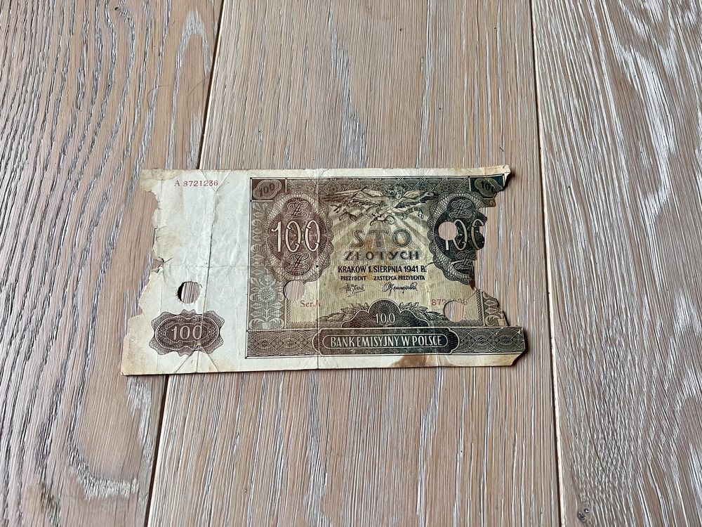 Banknot 100 złotych z 1941 roku