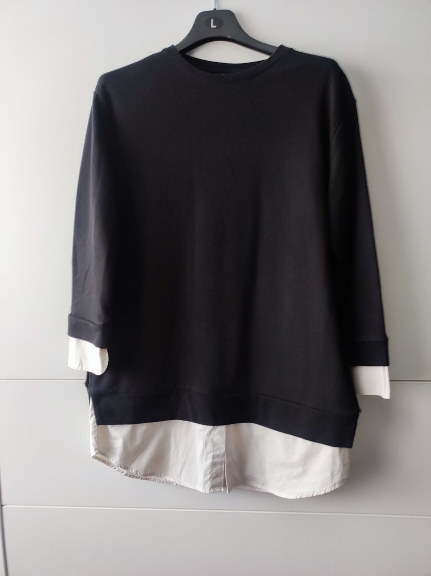 Sweter z koszulowymi elementami KappAhl r. M