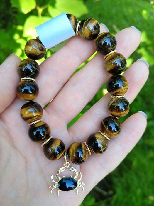 Браслет з натурального каміння. Оберіг. Тигрове око