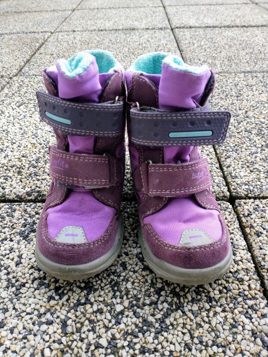 Buty dziecięce zimowe, unisex, rozmiar 25, na rzepy