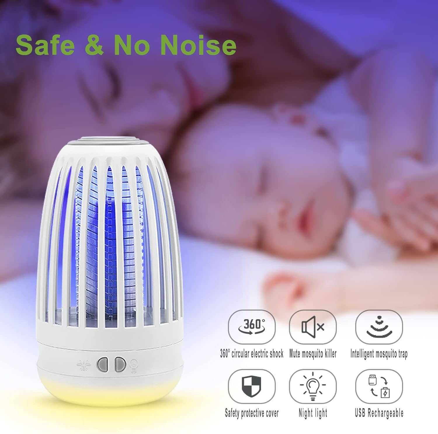 Nowa lampa owadobójcza / lamka / pułapka / lampka nocna / 2w1 !9174!