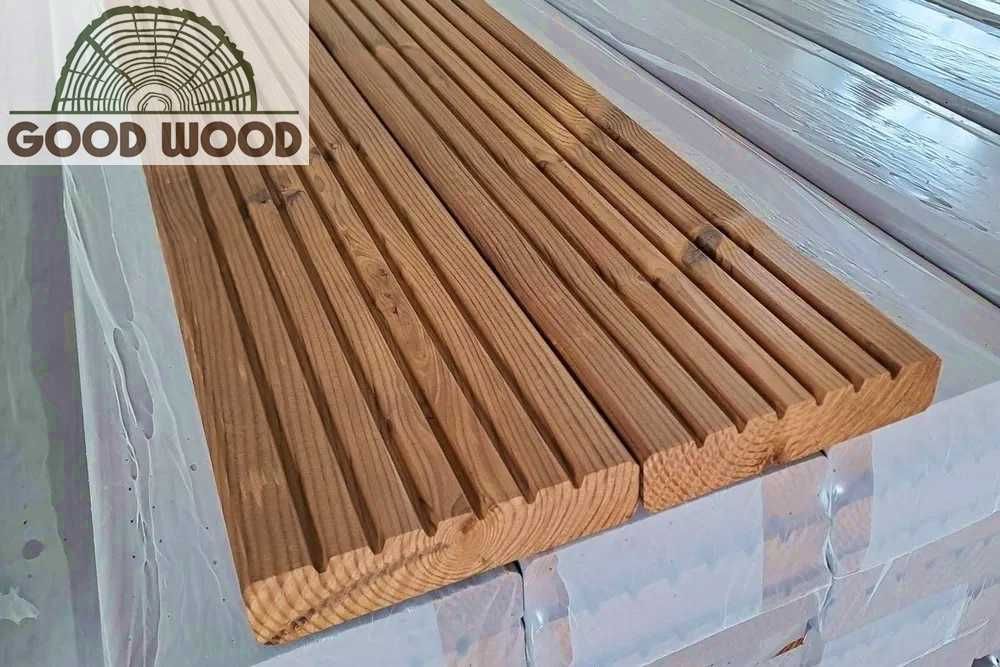 Deski tarasowe 26x116 mm termo sosna deska thermo Gładka Ryflowana