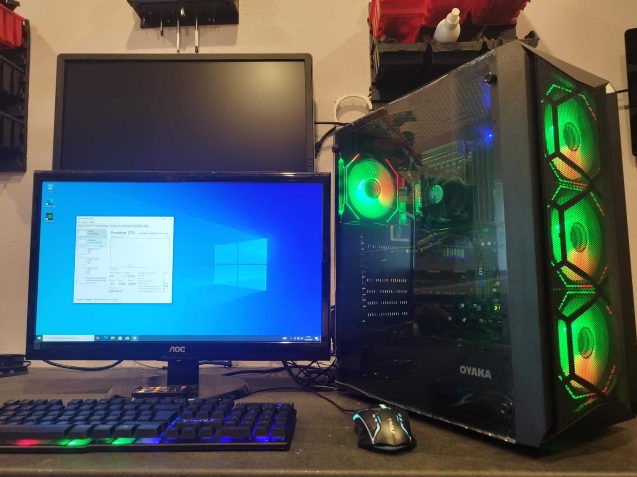 Komputer Gamingowy i7 + NVIDIA + RGB + Monitor + Klawiatura + Mysz