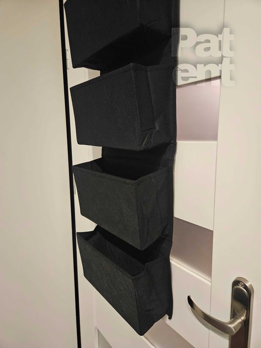 Wiszący organizer do powieszenia z 4 kieszeniami na drzwi czarny