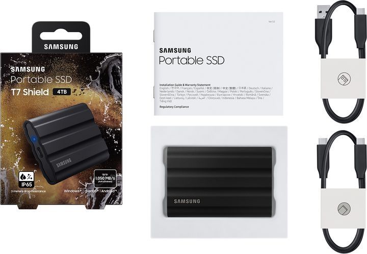 SSD накопичувач Samsung T7 Shield 4 TB Black (MU-PE4T0S)
