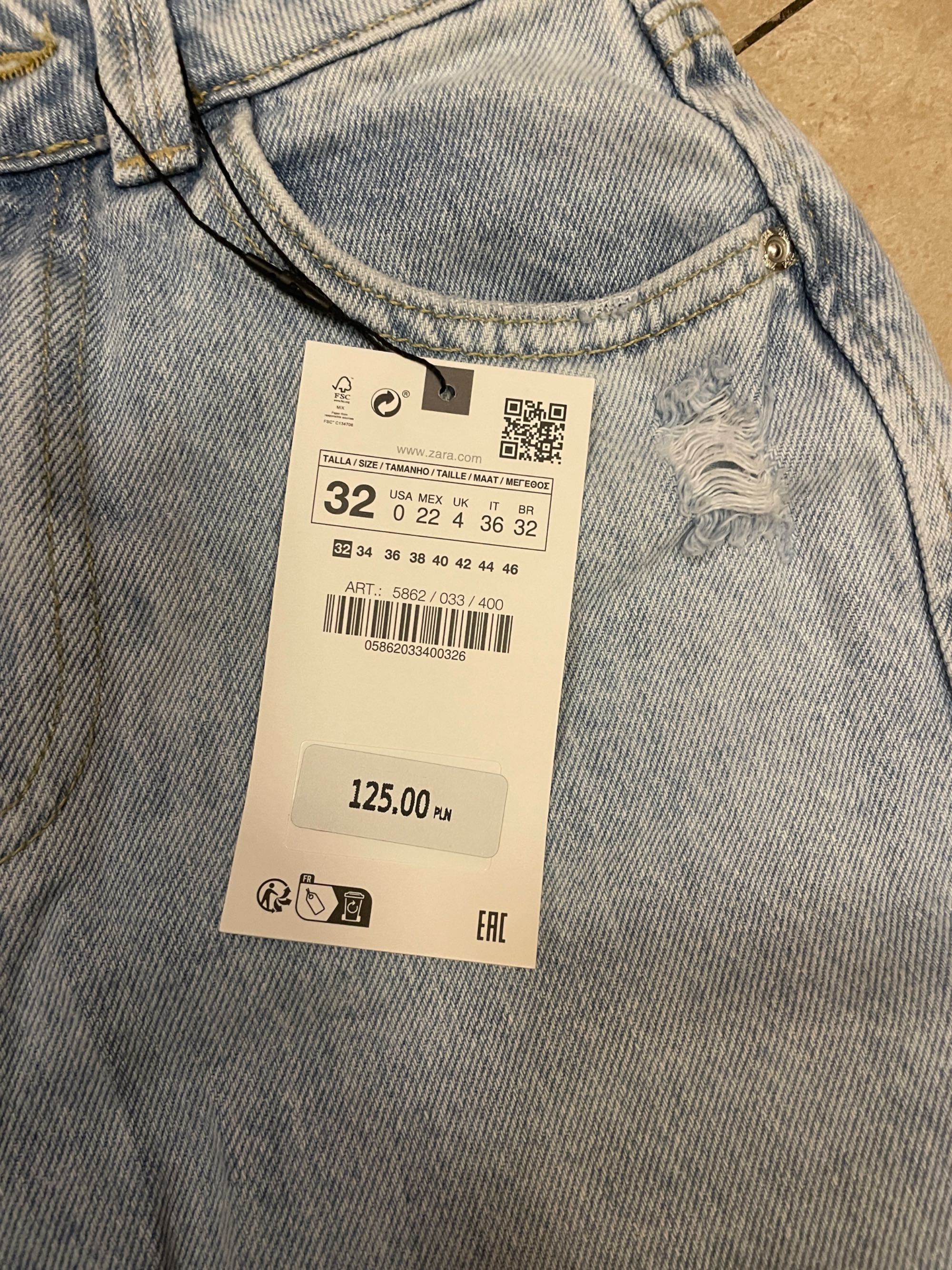 Nowe dżinsy ZARA XS/32