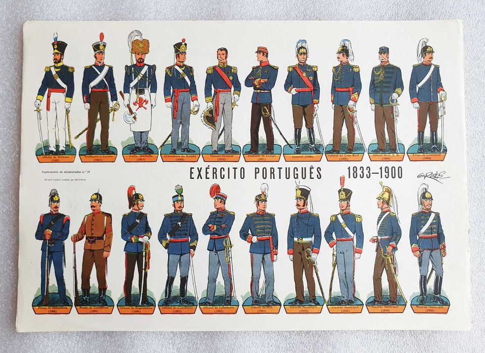 Folhas Separatas Camarada "Exercito Português" por Garcês ~ RAROS