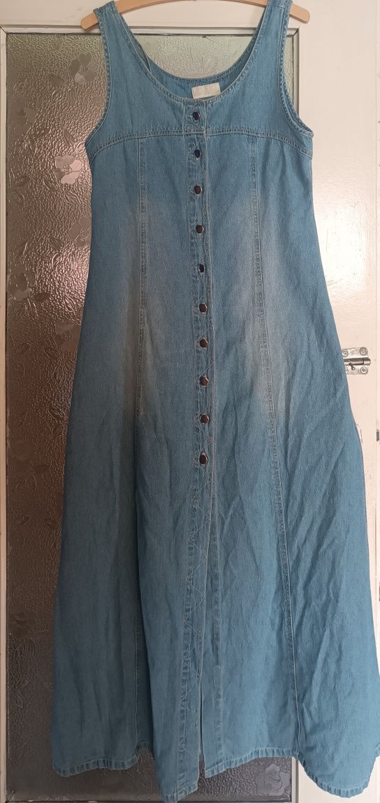 Sukienka długa jeansowa M do 90cm pod pachami